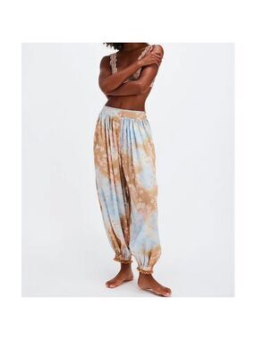 FREE PEOPLE Intimately Night Special Printed Pants Harem pants Embroidered Sz S
